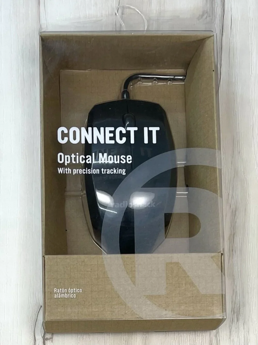 RADIO SHACK Connect It 3-Button Wired OPTICAL MOUSE w/ Tracking 5.9' Cable NIP